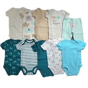 10 Item Teal Onesie Bundle NWOT
